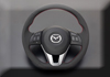 日本AUTOEXE MAZDA(萬事得,馬自達,長安馬自達) Mazda3(馬3,馬自達3,昂克賽拉,M3,AXELA,SkyActiv,創馳藍天,SkyActiv-Diesel,BM,BM2FS,BMEFS,BM5FS,BM5AS,BM5FP,BM5AP,BYEFP) 汽車動力升級改裝零件 D-Shaped Leather Steering Wheel with red stitching D型平底真皮呔盤(方向盤)帶紅色縫線MBM1370-03