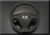 日本AUTOEXE MAZDA(萬事得,馬自達,一汽馬自達) RX-8 (RX8,SE,SE3P,13B,Rotary,轉子引擎(發動機))汽車動力升級改裝零件 D-Shaped Leather Steering Wheel with red stitching D型平底真皮呔盤(方向盤)帶紅色縫線 MSE1370-03