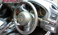 饻AUTOEXE MAZDA(UƱo,۹F,@T۹F) Mazda6(oUƱo6,6,۹F6,S,M6,ATENZA,SkyActiv,йŤ,Skyactiv-D,GJ,GJ2FP,GJ2AP,GJ5FP,GJEFP,GJ2FW,GJ2AW,GJ5FW,GJEFW) TʤOɯŧ˹sw˹ D-Shaped Steering Wheel | Leather (Red Trim) BʫuyL(VL) | u MGJ1370-03