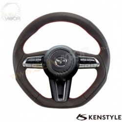2020+ Mazda MX-30 [DR] Kenstyle D-Shaped Leather with Stitching Steering Wheel MF01