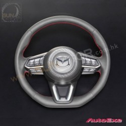 17-18 Mazda3 [BM, BN] AutoExe D-Shaped Leather Steering Wheel MBB137003