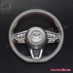 17-18 Mazda3 [BM, BN] AutoExe D-Shaped Leather Steering Wheel