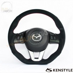 13-16 Mazda3 [BM, BN] Kenstyle D-Shaped Suede Steering Wheel