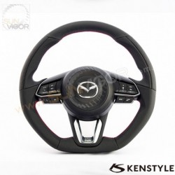 2017+ 马自达 CX-3 [DK] Kenstyle D型平底真皮方向盘(軚环) MD01