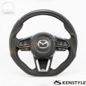 2017+ Mazda CX-3 [DK] Kenstyle D-Shaped Carbon Top Leather Steering Wheel