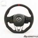15-18 Mazda2 [DJ] Kenstyle D-Shaped Leather and Suede Steering Wheel