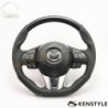 15-18 Mazda2 [DJ] Kenstyle D-Shaped Carbon Top Leather Steering Wheel MA07