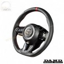 2019+ Mazda2 [DJ] Damd D-Shaped Red Center Line NAPPA Leather Steering Wheel