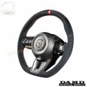 2019+ Mazda2 [DJ] Damd D-Shaped Red Center Line Ultra Suede Steering Wheel