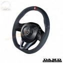 15-18 Mazda2 [DJ] Damd D-Shaped Red Center Line Ultra Suede Steering Wheel