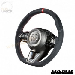 2017+ Mazda CX-3 [DK] Damd D-Shaped Red Center Line Ultra Suede Steering Wheel SS360MLS