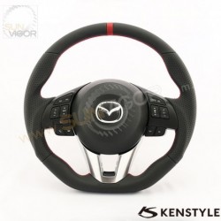 15-16 马自达 CX-3 [DK] Kenstyle D型平底真皮方向盘(軚环) MA01