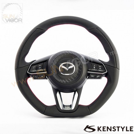 2017+ Mazda CX-5 [KF] Kenstyle D-Shaped Leather Steering Wheel MD01