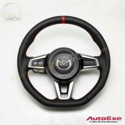 17-18 Mazda3 [BM, BN] AutoExe D-Shaped Nappa Leather Steering Wheel MBZ137003