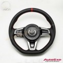 17-18 Mazda3 [BM, BN] AutoExe D-Shaped Nappa Leather Steering Wheel