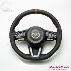2016+ Mazda MX-5 Miata [ND] AutoExe D-Shaped Nappa Leather Steering Wheel MNZ137003