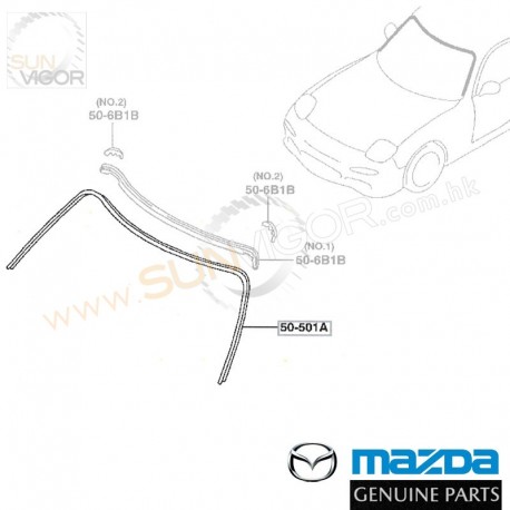 马自达 RX-7 [FD3S] 马自达正厂 挡风玻璃窗胶边Window Upper Module FD01-50-6AXC