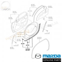 马自达 RX-7 [FD3S] 马自达正厂 门框底胶边 [左右] Door Lower Weatherstripe FD01-58-76XA