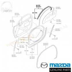 Mazda RX-7 [FD3S] Genuine MAZDA OEM Glass Front Door Weatherstripe [L&R] FD01-58-76YJ