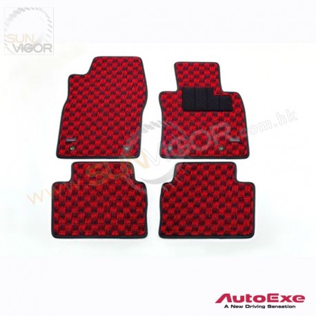2019+ 马自达3 [BP] AutoExe 红黑格仔地毯(地垫)套装 Ver.2