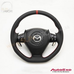 03-08马自达 RX-8 AutoExe D型平底NAPPA 真皮軚环(方向盘)带红色缝线 SEA1V0310