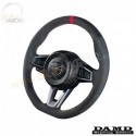 2016+ Miata [ND] Damd D-Shaped Suede Steering Wheel with red stitching