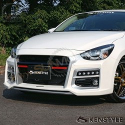 2017+ Mazda2 [DJ] Kenstyle EIK Front Bumper with Grill Cover Aero Kit include LED Daytime Running Light Bar KSDJEIK2000