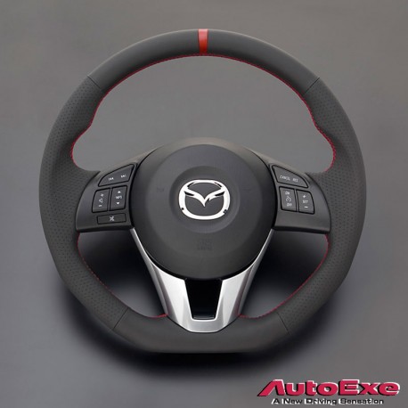 13-16 Mazda2,3,CX-3,CX-5 AutoExe Limited Edition D-Shaped Leather Steering Wheel MBM137023