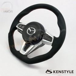 2016+ Miata [ND] Kenstyle D-Shaped Suede with double stitching Steering Wheel 