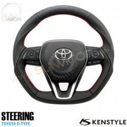 2019+ Toyota RAV4 Kenstyle D-Shaped Leather with Stitching Steering Wheel [Type1]